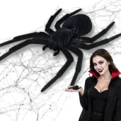 dekoracja na halloween andrzejki pajak duzy czarny ozdoba straszna zabawna spider 5x7 cm