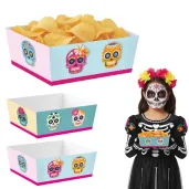 dekoracja na halloween papierowe pudelka na chipsy i przekaski dia de los muertos 4 szt