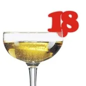 dekoracja na kieliszki urodziny 18 czerwona 10 szt