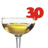 dekoracja na kieliszki urodziny 30 czerwona 10 szt