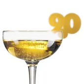 dekoracja na kieliszki urodziny 90 zlota 10 szt