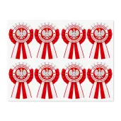 dekoracja na marsz swieto niepodleglosci 11 listopada kotylion naklejka polska flaga godlo x8