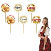 dekoracja na muffinki kielbaski ciasto pikery dozynki klosy zboz i chleb swieto plonow 6 szt