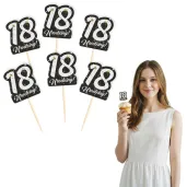 dekoracja na muffinki pikery 18 urodziny glamour ozdobne szpilki na babeczki osiemnastka x6