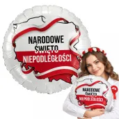 dekoracja na narodowe swieto niepodleglosci 11 listopada balon foliowy mapa do szkoly apel marsz