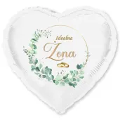 dekoracja na rocznice slubu wesele balon foliowy serce idealna zona bialy 18 hrt
