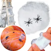 dekoracja pajeczyna nylon biala 60 g