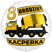 dekoracja prezent na urodziny dla chlopca balon foliowy budowa betoniarka personalizacja 18