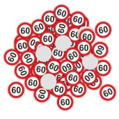 dekoracja stolu na 60 urodziny konfetti traffic birthday czerwony 100 szt