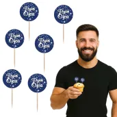 dekoracje babeczek na dzien ojca pikery na muffinki 23 czerwca gwiazdki granatowe 6 szt