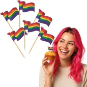 dekoracje do muffinek na pride month parade rownosci pikery lgbt teczowe flagi 6 szt