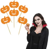 dekoracje do muffinek przekasek na halloween pikery szpilki dynie 6 szt
