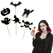 dekoracje do muffinek przekasek na halloween pikery szpilki mix ozdoby 6 szt