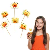dekoracje do muffinek przekasek pikery szpilki happy halloween swieto dyni 6 szt