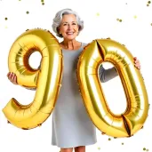 dekoracje na 18 urodziny zestaw balonow liczba 90 zloty 33 dgt 2 elementy