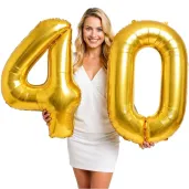 dekoracje na 40 urodziny rocznice slubu zestaw balonow liczba 40 zloty 33 dgt 2 elementy