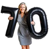 dekoracje na 70 urodziny rocznice zestaw balonow xl liczba 70 czarny 39 dgt 2 szt