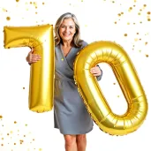 dekoracje na 70 urodziny zestaw balonow liczba 70 zloty 33 dgt 2 elementy