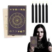 dekoracje na andrzejki zestaw czarnych swiec rytualnych astro zodiak wrozba magiczne 5 szt