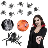 dekoracje na halloween andrzejki pajaki czarne partydeco 10 szt