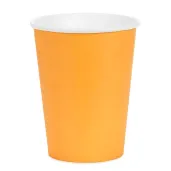 dekoracje stolu na urodziny kubeczki papierowe monokolor jednorazowe pomaranczowe 250 ml x6