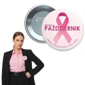 dodatek do stroju przypinka rozowa wstazka miesiac swiadomosci raka piersi pin 5 6 cm