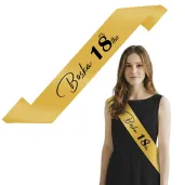 dodatek do stroju szarfa urodzinowa boska 18 zlota elegancka osiemnastka 160 cm
