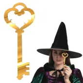 dodatek do zabawy na andrzejki klucz do lania wosku akrylowy zloty wrozby andrzejkowe 10 cm