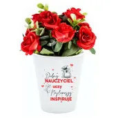 doniczka dobry nauczyciel uczy najlepszy inspiruje bia y 10 cm