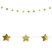 girlanda gwiazdki zlote metaliczne partydeco 360 cm