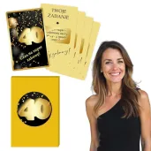 gra towarzyska zabawa na 40 urodziny zdrapki wyzwania karty prezent 8 6x5 4 cm 21 szt