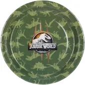 jednorazowe naczynia na urodziny dekoracje stolu talerzyki papierowe jurassic world 23 cm x6