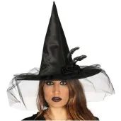 kapelusz czarownica z kwiatem guirca