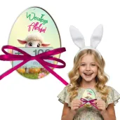 karnet na banknot jajko baranek i pisanki radosnych swiat prezent na wielkanoc 12 5 cm