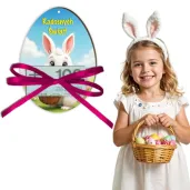 karnet na banknot jajko bialy krolik i pisanki radosnych swiat prezent na wielkanoc 12 5 cm