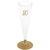 kieliszki jednorazowe 80 urodziny szampan zlote santex 140 ml 6 szt