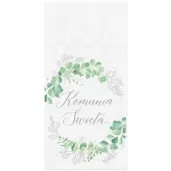 kieszonka na sztucce komunia swieta srebrny eukaliptus partypal 40 cm 16 szt