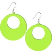 kolczyki kolka neonowe zielone 50x50 mm