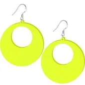 kolczyki kolka neonowe zolte 50x50 mm