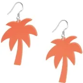 kolczyki palmy neonowe pomaranczowe 40x50 mm