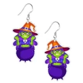 kolczyki z nadrukiem wiedzma przy kotle 30x48 mm