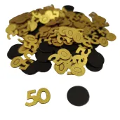 konfetti urodziny cyfra 50 zloto czarny 1 opak