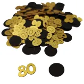 konfetti urodziny cyfra 80 zloto czarny 1 opak