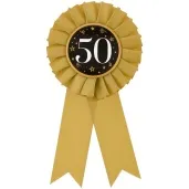 kotylion jubileuszowy 50 zloto czarny godan 8 cm