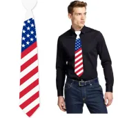 krawat flaga panstwa swiata usa ameryka stany zjednoczone bialy 43 cm
