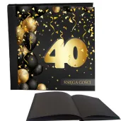 ksiega gosci album pamiatkowy na zdjecia i podpisy 40 urodziny glamour czarne kartki