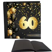 ksiega gosci album pamiatkowy na zdjecia i podpisy 60 urodziny glamour czarne kartki