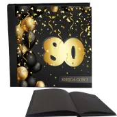 ksiega gosci album pamiatkowy na zdjecia i podpisy 80 urodziny glamour czarne kartki