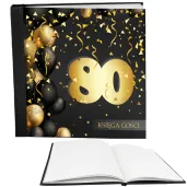 ksiega gosci album pamiatkowy na zdjecia i podpisy 80 urodziny glamour dekoracja