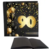 ksiega gosci album pamiatkowy na zdjecia i podpisy 90 urodziny glamour czarne kartki